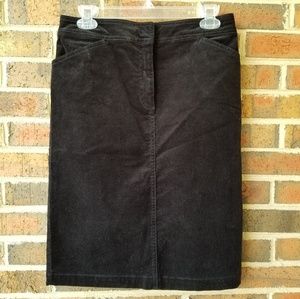 J. Crew Black Corduroy Skirt